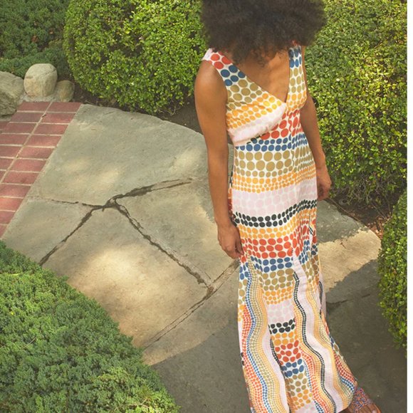 NWT Odell's Parker Dot-Print Maxi Dress S - Picture 2 of 9